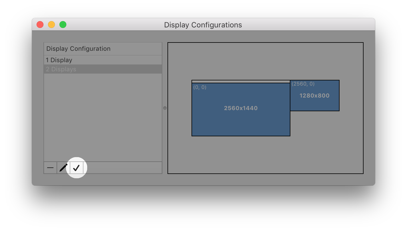 Make Display Configuration Active Button